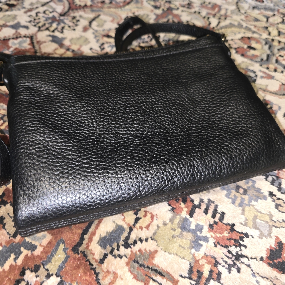 Michael Kors Kelly Double Zip Black Leather Crossbody - Picture 6 of 6